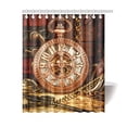 thumbnail image 1 of ARTJIA Vintage Antique Pocket Watch On An Ancient World Shower Curtain Bathroom Curtain 60x72 inches, 1 of 2