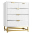 thumbnail image 1 of Yeshouse Cómoda de 5 cajones para dormitorio, cómoda moderna grande con cajones anchos, organizador de almacenamiento de madera para sala de estar, pasillo, dormitorio o habitación infantil, 1 of 8