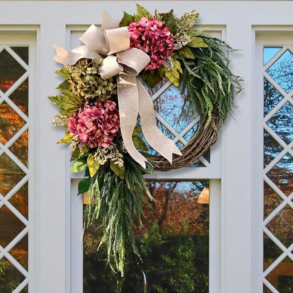DIY Artificial Rattan Wreath Xmas Garland Door Wall Decor Wedding Party Supplies 