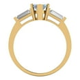 thumbnail image 4 of 2 ct Marquise Cut Blue Moissanite Three-Stone Engagement Ring for Women in 18K Yellow Gold, 4 of 5