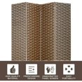 thumbnail image 2 of FDW Room Divider Wood Screen 4 Panel Wood Mesh Woven Design Room Screen Divider Folding Portable Partition for Home Office, 2 of 7