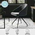 thumbnail image 5 of Martha Stewart Sora Upholstered Stationary Office Chair in Gray/Oil Rubbed Bronze, 5 of 14