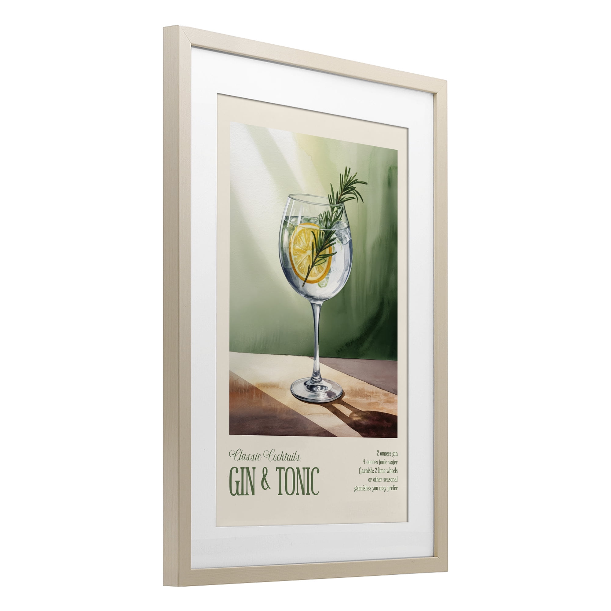 Stupell Industries Gin & Tonic Sun Rays Birch Framed Print Under Glass, design by Andreas Magnusson