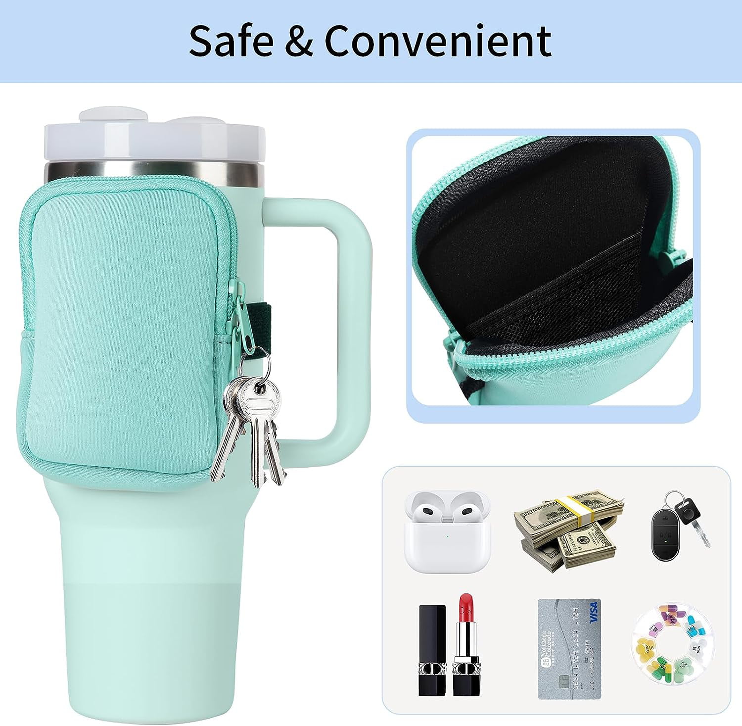 1pc Water Bottle Pouch For , Gym Tumbler Accessories for Women, Workout  Outdoor Tumbler Pocket for Phone, Card, Keys, Cash-Black Water Bottle Bag  Water Bag for Water Bottle Water Bottles Waterbottle Travel