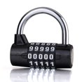 thumbnail image 1 of Cadenas à Combinaison 5 Chiffres Noir, Réinitialisable pour École, Boîte à Outils, Armoire, etc., 1 of 5
