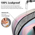 thumbnail image 5 of Insulated Lunch Bag for Women, Floral Print Oxford Fabric Lunch Box, Leakproof Thermal Cooler Tote for Work, School & Picnic, Turquoise Marble Pattern, 5 of 5