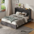 thumbnail image 3 of Mixoy Murphy Bed,Cube Cabinet Chest Bed with Charging Station Grey - Queen, 3 of 5