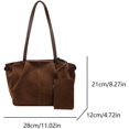 thumbnail image 6 of SPEKSEE Women Suede Shoulder Bag with Inner Pocket Tote Bag with Zipper Solid Color Satchel Bag for Work Travel, 6 of 18