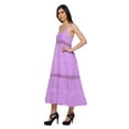 thumbnail image 2 of Moomaya Robe Longue Maxi Unie Sans Manches à Bretelles Spaghetti avec Garniture en Dentelle, 2 of 6