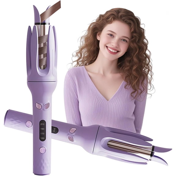 LESROLL Ionic Curling Iron – Rotating Hair Tool for Beach Waves, Anti-Tangle