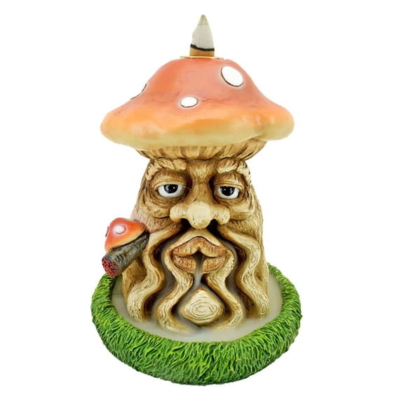 Smoking Mushroom Man Backflow Incense Burner - 6"