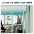 thumbnail image 5 of Sifurni Apple Green Heavy Duty Twin Size Metal Loft Bed with Full-Length Guardrail & Removable Stairs, Adult, 5 of 9