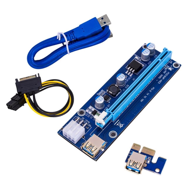 Usb 3.0 Pci-E Riser 1X 4X 8X 16X Extender Riser Adaptador Tarjeta Sata 15Pin A 6 Pin Cable De Alimentación Cateissary EL008234-00