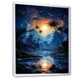 thumbnail image 2 of Designart "Solitude By The Shore With Sapphire Palms" Palms & Palm Trees Floater Framed Wall Art Living Room, 2 of 5
