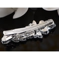 thumbnail image 4 of Silver Tone Zirconnia Czech Crystal Rhinestone Flower Bridal Hair Clip Pin, 4 of 6