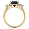 thumbnail image 4 of 2.5 ct Princess Cut Simulated Blue Sapphire Three-Stone Engagement Ring for Women in 18K Yellow Gold, 4 of 5
