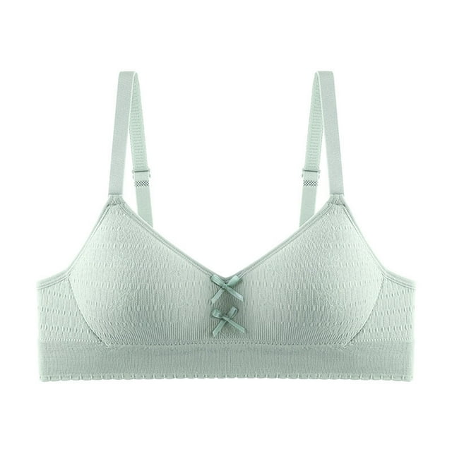 14-18Y Bras For Teens Solid Color Soft Comfortable Breathable Children Thin Style Student Bra Underwear Green C