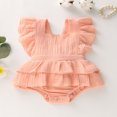 thumbnail image 3 of Newborn Infant Baby Girls Sleeveless Ruffle Romper Bodysuit Outfit Set, 3 of 3