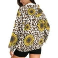 thumbnail image 2 of Renewold Sunflower Leopard Print Oversized Hoodies for Women Long Sleeve Full Zip Hooded Sweatshirts Loose Fit Pullover Sweaters Fashion Jackets Fleece Sweatshirt Athletic Clothing, XXL, 2 of 7