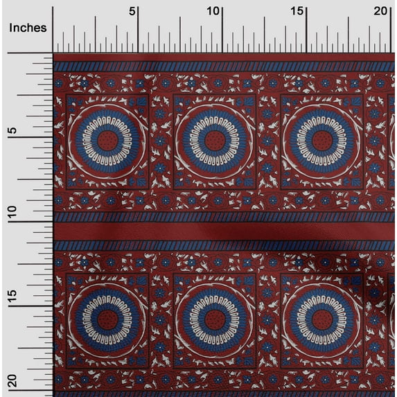 oneOone Polyester Lycra Fabric Leaves & Floral Block Fabric Prints By Yard 56 Inch Wide