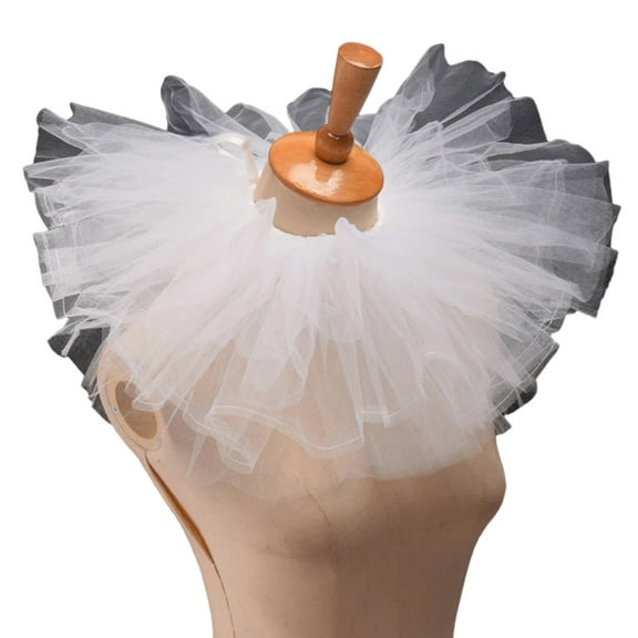 Fake Collar Victorian Detachable Jabot Collar Ruffled Lace Jabot Neck Collar Adults Stage Party Steampunk Accessory