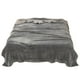 thumbnail image 2 of Manta de cama de franela para aire acondicionado, cobertor suave y acogedor para todas las estaciones, franela de coral cobertor de cama individual o estera, gris oscuro, 2 of 8