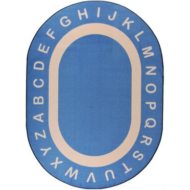 Joy Rugs Endless Alphabet Machine Tufted - Cut Pile Seaside 7'8" x 10'9" Oval - Area Rug