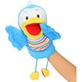 thumbnail image 5 of Hopearl Blue Bird Hand Puppet Plush Animal Toys with Open Movable Mouth Interactive Storytelling Teaching Puppet Theater Gift for Kids Boys Girls, 5 of 5