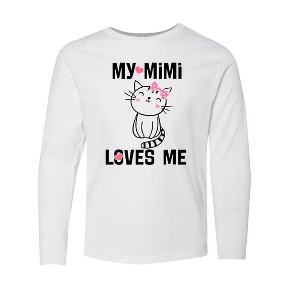 Inktastic Mimi Loves Me Grandchild Girls Long Sleeve Youth T-Shirt