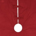 thumbnail image 4 of VHC Brands Festive Red Burlap Cotton Festive Fringe Holiday Rustic Country Christmas Tree Skirt 48, 4 of 4