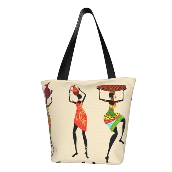Defioc African Women Print Tote Bag for Women,Shoulder Bag with Zipper Casual Tote's Handbag Big Capacity Shoulder Bag with Inner Pocket Fit for Shopping,Office,Travel