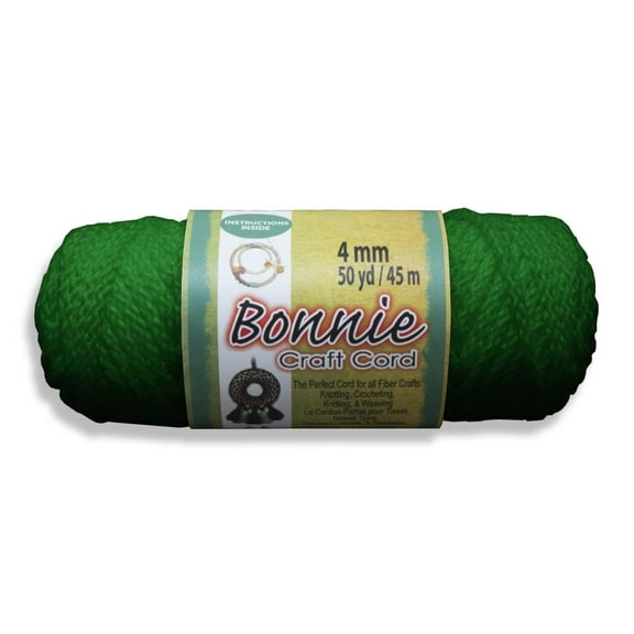 Bonnie Macrame Craft Cord 4mmX50yd-Kelly