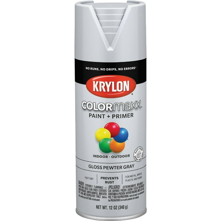 Krylon Diversified Brands 249431 12 oz Gloss Spray Paint, Pewter