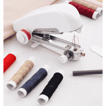Handheld Sewing Machine, Mini Manual Sewing Machines for Beginners, Quick Repair Tool, Clothes Mending, Portable Hand Held Sewing Device Fast Stitch Suitable for DIY Home Travel