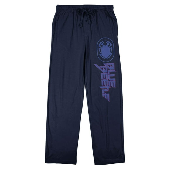 Blue Beetle Scarab Logo Men's Navy Sleep Pajama Pants-Medium