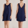 thumbnail image 2 of DHFJKG Summer Sleeveless Dresses Women Silk Satin Scoop Neck Home Wear Mini Dress Loungewear Backless Loose Fit Tunic Stylish Dresses, 2 of 9