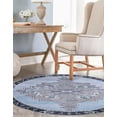thumbnail image 4 of Unique Loom Timeless Collection Area Rug - Thomas (5' Round Blue Gray/Gray), 4 of 12