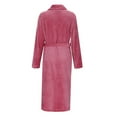 thumbnail image 6 of Afdoent Soft Womens Robe Women Solid Color Coral Bathrobe Winter Long Sleeve Pocket Belt Cardigan Flannel Nightgown Comfortable, 6 of 8