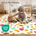 thumbnail image 4 of ODIKA 6'x9' Washable Area Rug Pink Cheerful Scattered Circle Splash Covering Abstract for Dining Room, Under Table, Office Décor, Non-Slip Chair-Friendly, 4 of 7