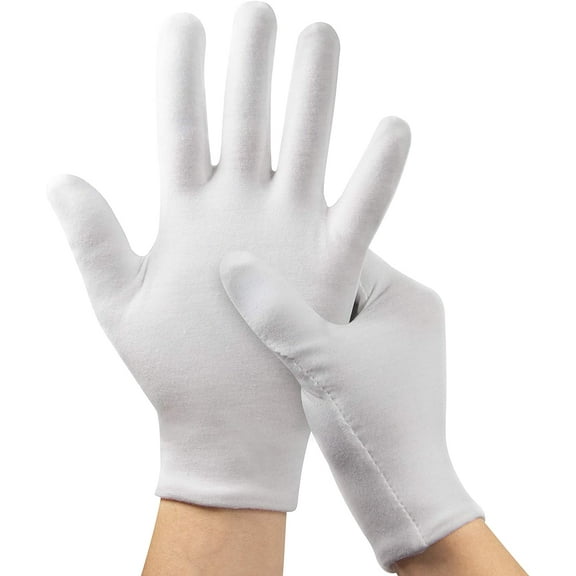 5Pairs (10Pcs) Moisturizing Gloves Overnight for Men and Women, Washable SPA White Cotton Gloves for Dry Hands Eczema Work Inspection Service Performance