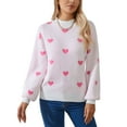 thumbnail image 5 of Sweaters for Women Crewneck Cute Heart Knitted Sweaters Winter Warm Pullover Sweaters Alsol Lamesa, 5 of 6