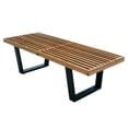 thumbnail image 2 of Nelson Bench with Solid Ash Wood and ebonized wood legs, 2 of 5