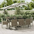 thumbnail image 1 of vidaXL 9 Piece Garden Dining Set with Cushions Grey Poly Rattan, 1 of 5