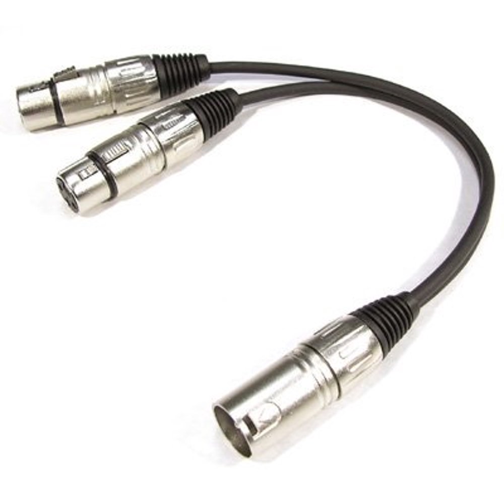 xlrm to dual xlrf ycable splitter kirlin y301 1ft