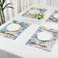 thumbnail image 6 of Unique Bargains Set of 4 Farmhouse Polyester Placemats for Dining Table Decor Blue-Brown, 6 of 6