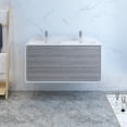 thumbnail image 3 of Fresca Catania 48" Glossy Ash Gray Wall Hung Modern Bathroom Cabinet with Integrated Double Sink, 3 of 8