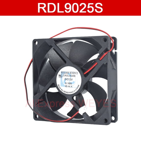for RDL9025S 9025 DC12V 0.16A 90*90*25MM 2 line refrigerator fan