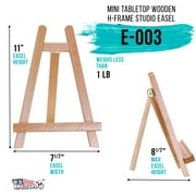 U.S. Art Supply 10.5 Tabletop Display Stand A-Frame Artist Easel - Beechwood Tripod, Kids Student Painting Party Holder