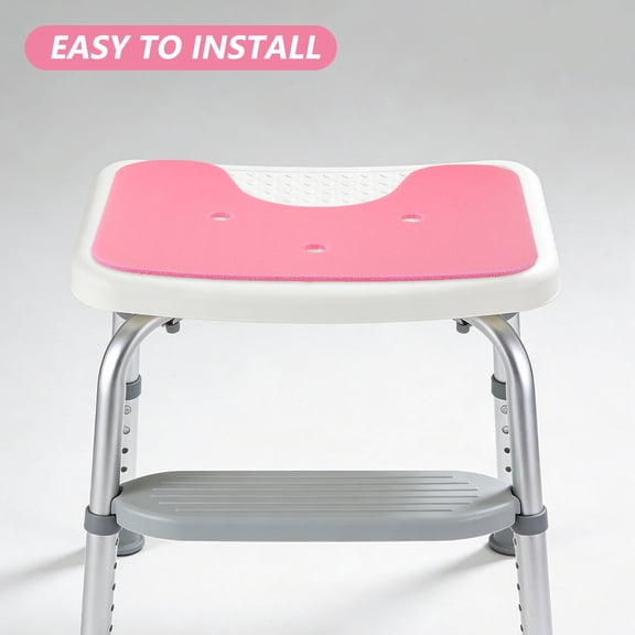 LOLIPPYY Pink Xpe Slip-Resistant Bath Chair Pad for Home Shower Stool