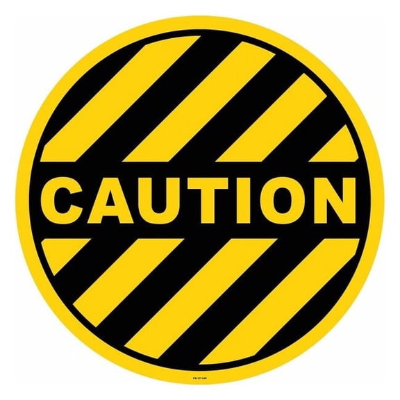 Anti-Slip Floor Sign, 17 in H, 17 in W, Vinyl, Circle, English, FS-17-145